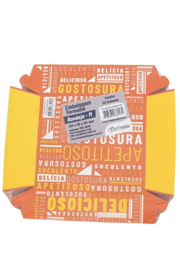 Embalagem Bandeja Vermelha M 124x38 (50 Unidades)