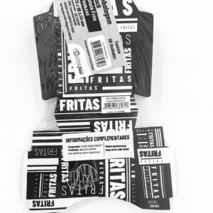 Embalagem Batata Frita Preta Pequena 75x96 Embalagem Preta para Batata Frita Pequena, 75 x 96 mm, 50 Unidades