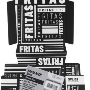 Embalagem Black Batata Frita 96x120mm (50 Unidades)