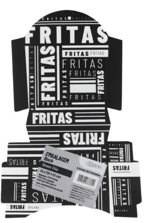 Embalagem Black Batata Frita 96x120mm (50 Unidades)