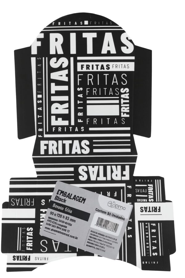 Embalagem Black Batata Frita – 96x120 Embalagem Black Batata Frita 96x120mm (50 Unidades)