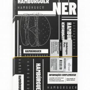Embalagem Preta Hambúrguer Gourmet 120x80 (50 Unidades)