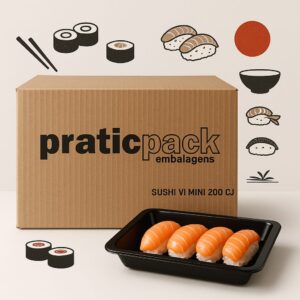 Embalagem Sushi VI Mini - Caixa com 200 conjuntos