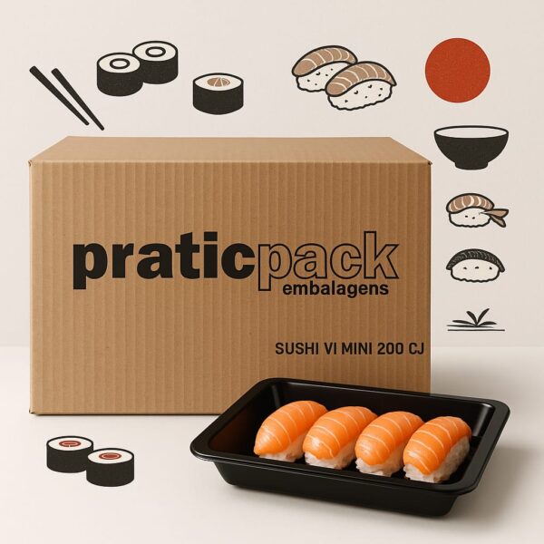 Embalagem Sushi VI Mini Embalagem Sushi VI Mini - Caixa com 200 conjuntos