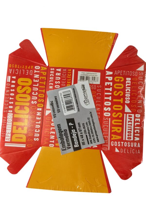 Embalagem Vermelha Bandeja P – 95x48mm Embalagem Vermelha Bandeja P – 95x48mm (50 Unidades)