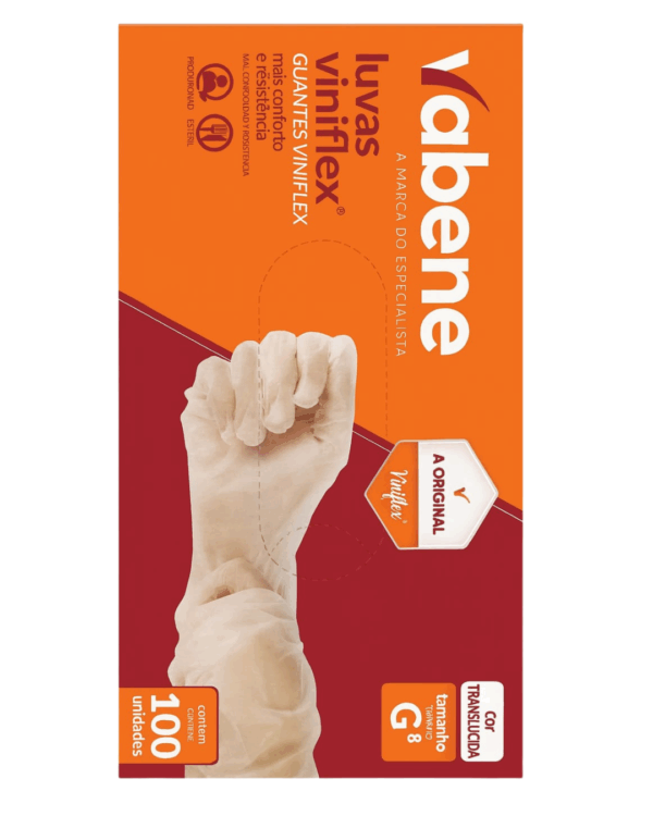 Luva viniflex branca Caixa com 100 unidade (G)