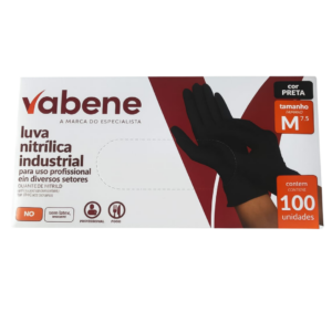 Luva nitrílica caixa com 100 unidades preta (Grande)