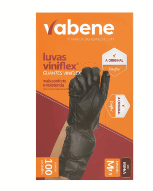 Luva viniflex Preta Caixa com 100 unidade (M)